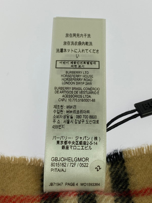 【中古美品】【メンズ/レディース】 BURBERRY バーバリー LONDON ロンドン カシミヤストール チェック柄 マフラー スカーフ メンズ レディース 183-250602-em-02-min カラー：ブラウン（チェック柄） 万代Net店
