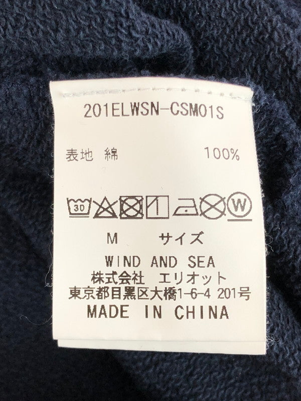【中古品】【メンズ】 WIND AND SEA LOGO PRINT HOODIE ウィンダンシー ロゴ プリント フーディー パーカー トップス 142-251028-rt-14-tag サイズ：M カラー：ネイビー 万代Net店