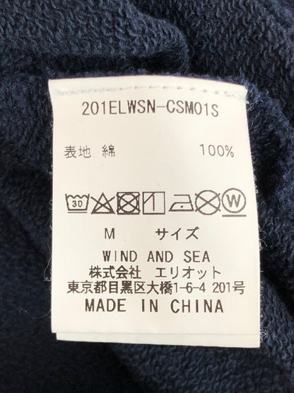 【中古品】【メンズ】 WIND AND SEA LOGO PRINT HOODIE ウィンダンシー ロゴ プリント フーディー パーカー トップス 142-251028-rt-14-tag サイズ：M カラー：ネイビー 万代Net店
