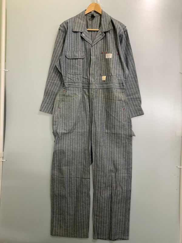 【中古品】【メンズ】 BIGMAC 60's FISHER STRIPE ALL IN ONE 5887-6120 ビッグマック フィッシャーストライプオールインワン ツナギ 157-250513-yn-22-min サイズ：42 カラー：ネイビー 万代Net店