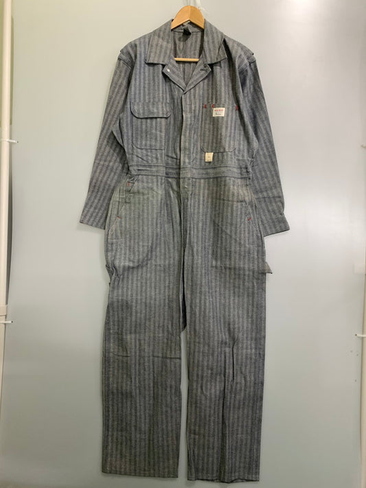 【中古品】【メンズ】 BIGMAC 60's FISHER STRIPE ALL IN ONE 5887-6120 ビッグマック フィッシャーストライプオールインワン ツナギ 157-250513-yn-22-min サイズ：42 カラー：ネイビー 万代Net店