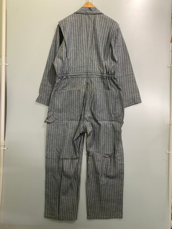 【中古品】【メンズ】 BIGMAC 60's FISHER STRIPE ALL IN ONE 5887-6120 ビッグマック フィッシャーストライプオールインワン ツナギ 157-250513-yn-22-min サイズ：42 カラー：ネイビー 万代Net店
