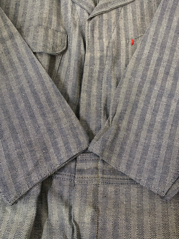 【中古品】【メンズ】 BIGMAC 60's FISHER STRIPE ALL IN ONE 5887-6120 ビッグマック フィッシャーストライプオールインワン ツナギ 157-250513-yn-22-min サイズ：42 カラー：ネイビー 万代Net店