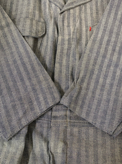 【中古品】【メンズ】 BIGMAC 60's FISHER STRIPE ALL IN ONE 5887-6120 ビッグマック フィッシャーストライプオールインワン ツナギ 157-250513-yn-22-min サイズ：42 カラー：ネイビー 万代Net店