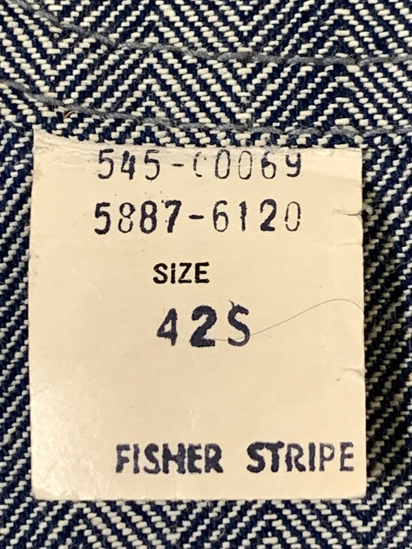 【中古品】【メンズ】 BIGMAC 60's FISHER STRIPE ALL IN ONE 5887-6120 ビッグマック フィッシャーストライプオールインワン ツナギ 157-250513-yn-22-min サイズ：42 カラー：ネイビー 万代Net店