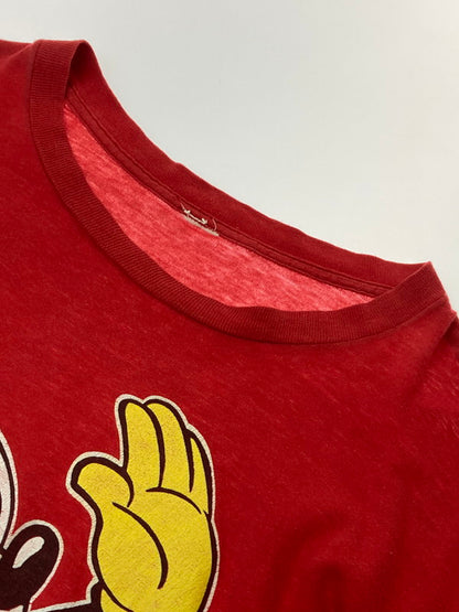 【現状渡し品】【メンズ】 USED ユーズド 80-90S MICKEY MOUSE LS TEE Tシャツ トップス 146-250710-ks-97-min カラー：レッド 万代Net店