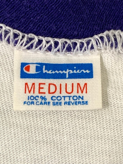 【中古品】【メンズ】 Champion チャンピオン DOMINO PIZZA RINGER TEE ショートスリーブTシャツ 半袖Tシャツ トップス バータグ 146-250513-yn-11-min サイズ：M カラー：ホワイト 万代Net店