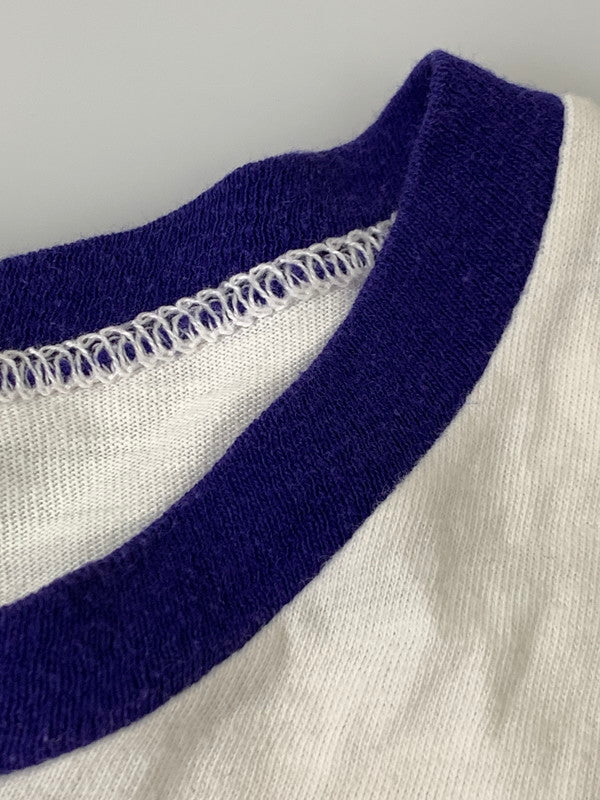 【中古品】【メンズ】 Champion チャンピオン DOMINO PIZZA RINGER TEE ショートスリーブTシャツ 半袖Tシャツ トップス バータグ 146-250513-yn-11-min サイズ：M カラー：ホワイト 万代Net店