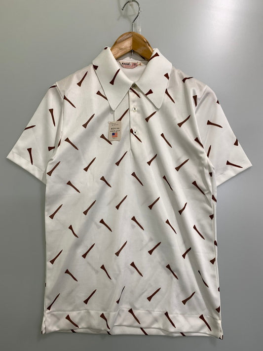 【中古美品】【メンズ】 IZOD 70's POLO SHIRT アイゾッド ショートスリーブ ポロシャツ 半袖 トップス 146-250513-yn-15-min サイズ：S カラー：ホワイト 万代Net店