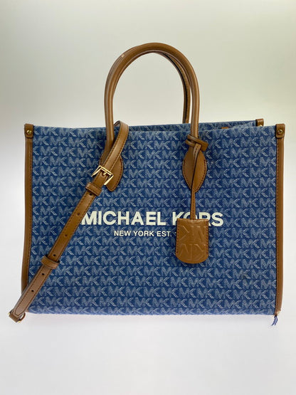 【現状渡し品】【レディース】 Michael Kors マイケルコース デニムキャンバス 2WAY BAG トートバッグ カバン 180-250520-AS-32-min カラー：ネイビー系 万代Net店