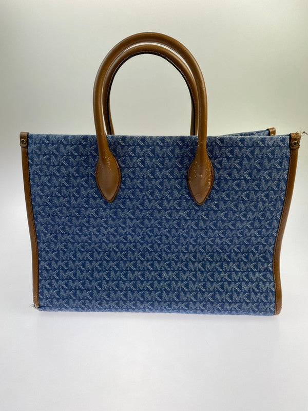 【現状渡し品】【レディース】 Michael Kors マイケルコース デニムキャンバス 2WAY BAG トートバッグ カバン 180-250520-AS-32-min カラー：ネイビー系 万代Net店