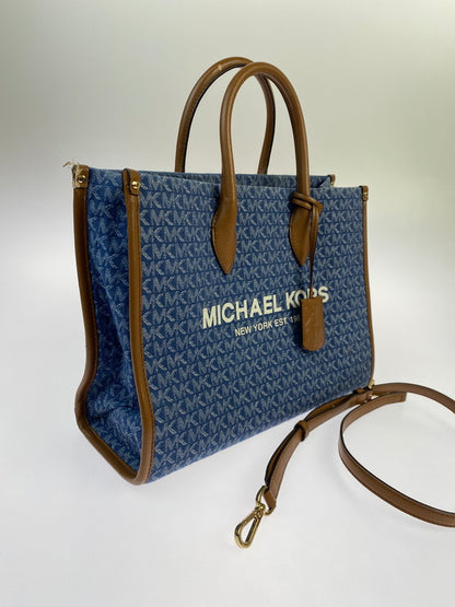 【現状渡し品】【レディース】 Michael Kors マイケルコース デニムキャンバス 2WAY BAG トートバッグ カバン 180-250520-AS-32-min カラー：ネイビー系 万代Net店