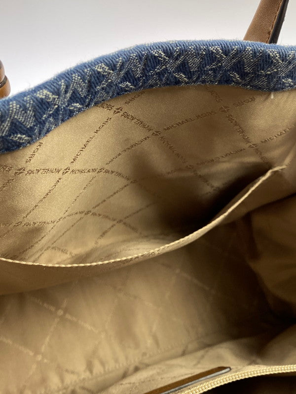 【現状渡し品】【レディース】 Michael Kors マイケルコース デニムキャンバス 2WAY BAG トートバッグ カバン 180-250520-AS-32-min カラー：ネイビー系 万代Net店