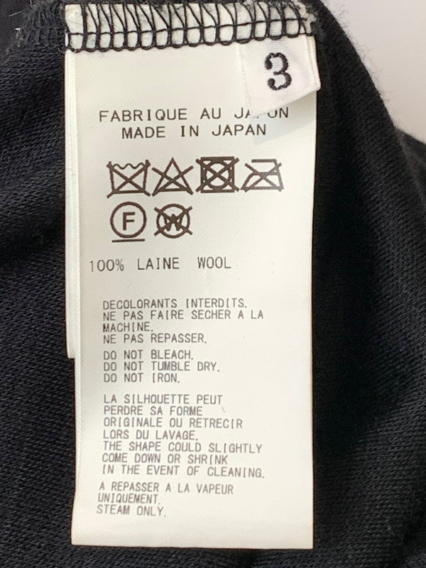 【現状渡し品】【メンズ】 Yohji Yamamoto POUR HOMME ヨウジヤマモトプールオム HI-NECK WOOL CUTSEW HR-T34-178 ハイネック ウール カットソー トップス 140-250514-jt-01-min サイズ：3 カラー：ブラック 万代Net店