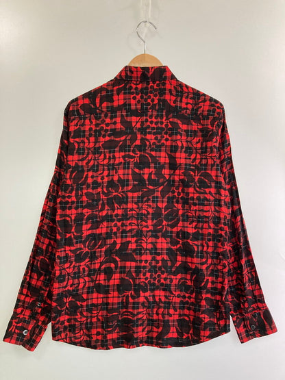 【中古品】【メンズ】 SOPHNET. ソフネット SOPH-170085 17SS FLOWER OVER PRINT CHECK REGULAR COLLAR SHIRT カラーシャツ 142-250518-ks-07-min サイズ：S カラー：レッド系 万代Net店
