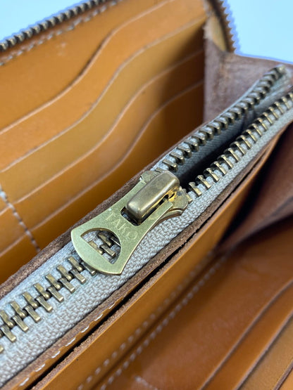 【中古品】【メンズ】 革蛸謹製 かわたこきんせい TAKOジップ ラウンドジップ 長財布 たこジップ ウォレット 200-250530-em-02-min カラー：ベージュ系 万代Net店