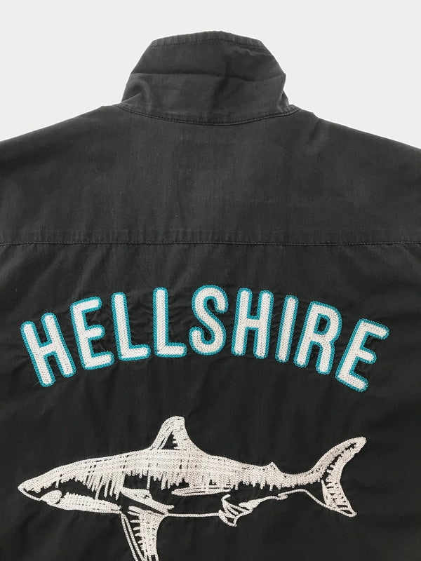 【中古品】【メンズ】 STUSSY ステューシー HELLSHIRE BOWLING SHIRT ヘルシャー ボーリングシャツ 半袖シャツ 142-260520-na-24-tagh サイズ：S カラー：ブラック 万代Net店