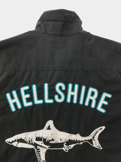 【中古品】【メンズ】 STUSSY ステューシー HELLSHIRE BOWLING SHIRT ヘルシャー ボーリングシャツ 半袖シャツ 142-260520-na-24-tagh サイズ：S カラー：ブラック 万代Net店