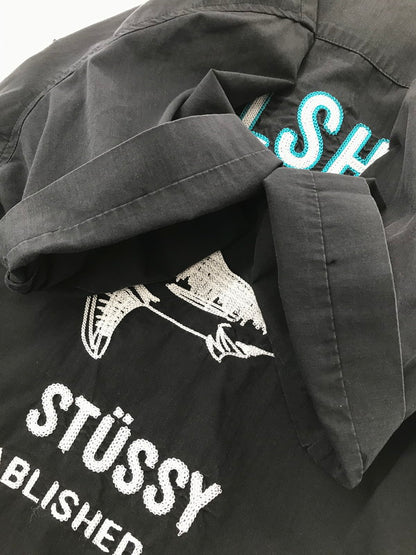 【中古品】【メンズ】 STUSSY ステューシー HELLSHIRE BOWLING SHIRT ヘルシャー ボーリングシャツ 半袖シャツ 142-260520-na-24-tagh サイズ：S カラー：ブラック 万代Net店