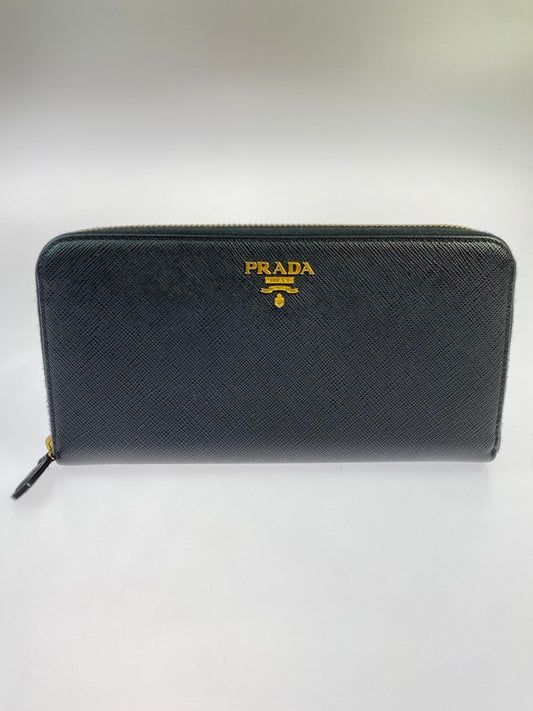 【中古品】【メンズ/レディース】 PRADA プラダ サフィアーノメタル ラウンドファスナー ロングウォレット 1ML506 QWA F0002 長財布 200-250530-em-03-min カラー：ブラック 万代Net店