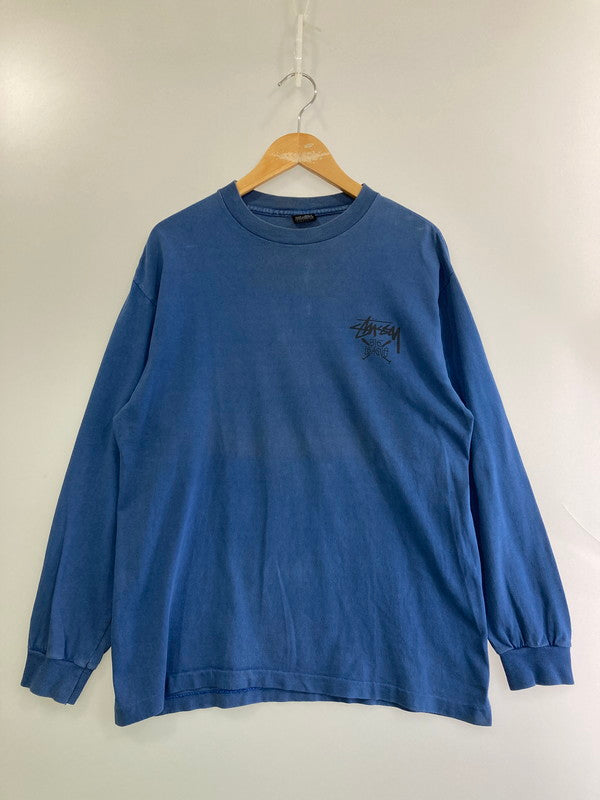 【中古品】【メンズ】 OLD STUSSY オールドステューシー 80年代 BIGLEAGUE LS TEE 長袖Tシャツ トップス 146-250522-jt-13-min サイズ：L カラー：ブルー 万代Net店