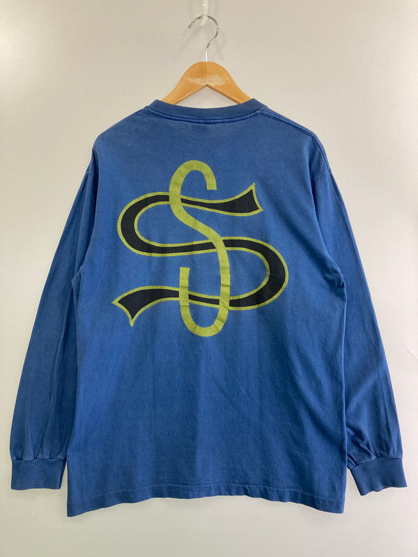 【中古品】【メンズ】 OLD STUSSY オールドステューシー 80年代 BIGLEAGUE LS TEE 長袖Tシャツ トップス 146-250522-jt-13-min サイズ：L カラー：ブルー 万代Net店