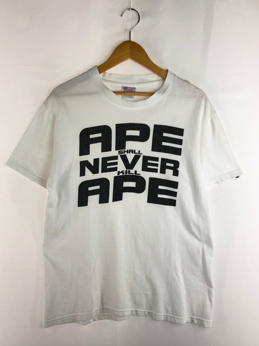 【中古品】【メンズ】 A BATHING APE アベイシングエイプ A BATHING APE ”APE SHALL NEVER KILL APE”TEE 142-251029-na-18-tag サイズ：M カラー：ホワイト 万代Net店