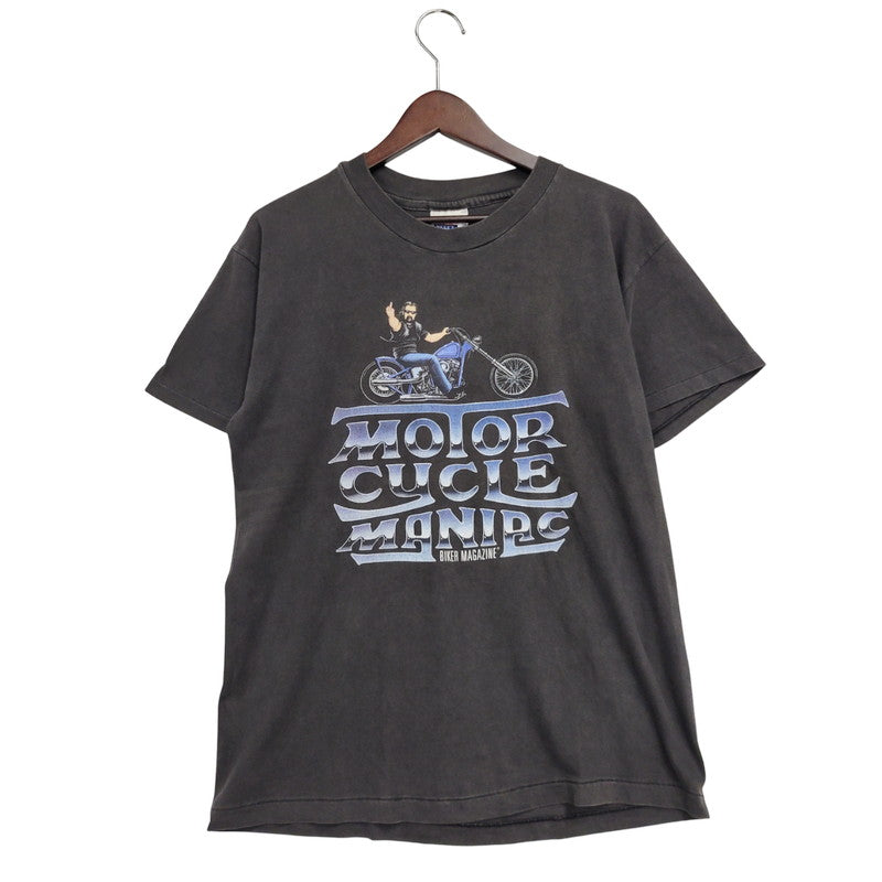 【中古品】【メンズ】 HANES MOTOR CYCLE MANIAC BIKER MAGAZINE TEE モーターサイクル マニアック バイカー マガジン Tシャツ 半袖 トップス 146-250921-as-14-izu サイズ：M カラー：ブラック 万代Net店