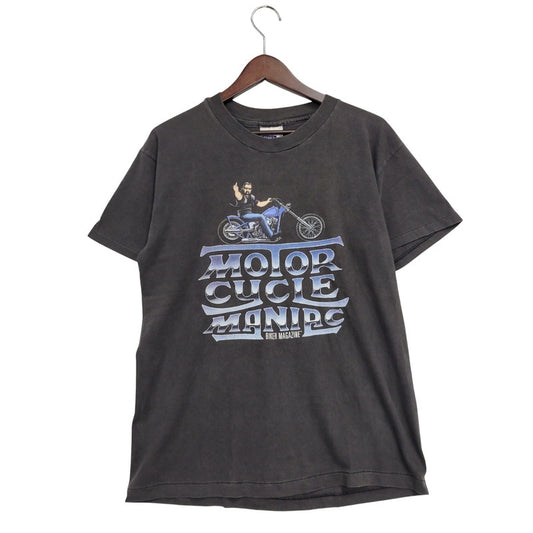 【中古品】【メンズ】 HANES MOTOR CYCLE MANIAC BIKER MAGAZINE TEE モーターサイクル マニアック バイカー マガジン Tシャツ 半袖 トップス 146-250921-as-14-izu サイズ：M カラー：ブラック 万代Net店