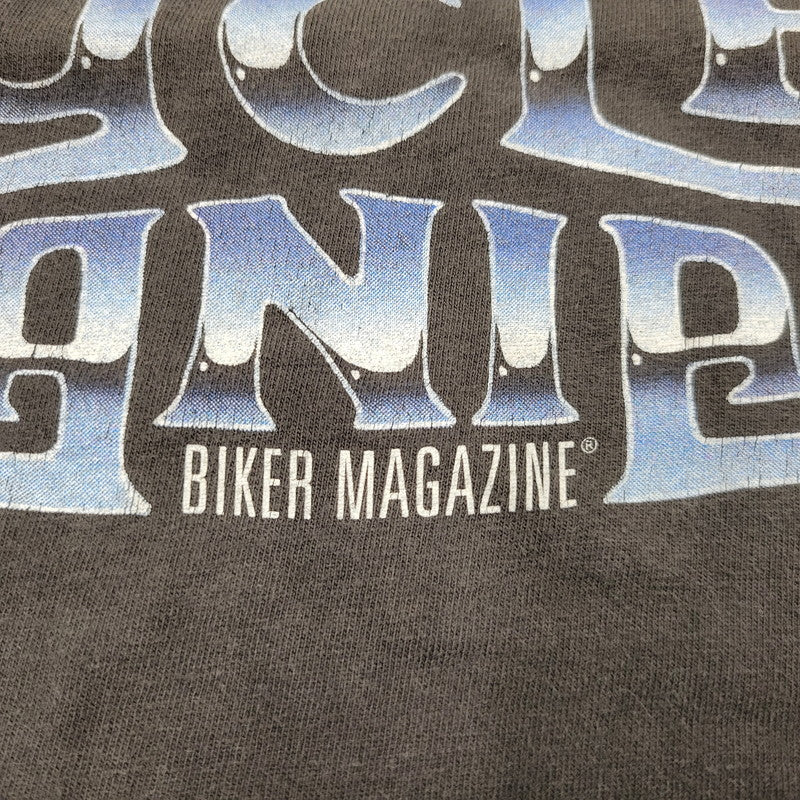 【中古品】【メンズ】 HANES MOTOR CYCLE MANIAC BIKER MAGAZINE TEE モーターサイクル マニアック バイカー マガジン Tシャツ 半袖 トップス 146-250921-as-14-izu サイズ：M カラー：ブラック 万代Net店