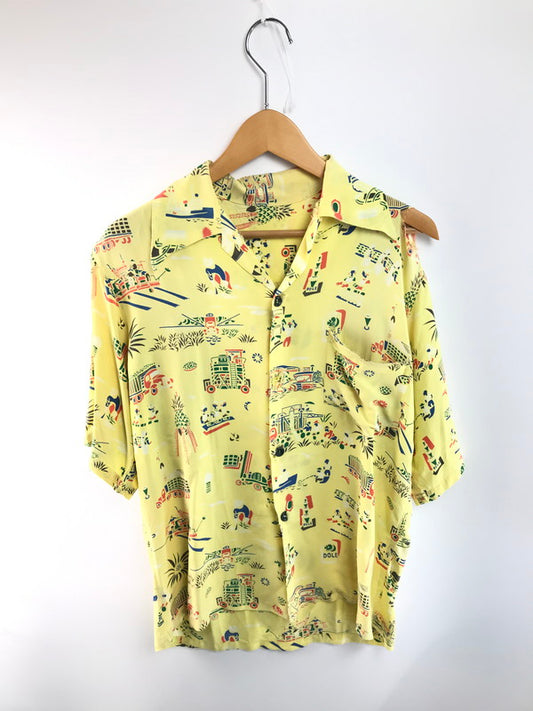 【ジャンク品】【メンズ】 VINTAGE 50's PINEAPPLE PLANTATION S/S SHIRT 50年代 パイナップルプランテーション 半袖シャツ 開襟シャツ トップス ヴィンテージ 146-251113-rt-04-tag サイズ：不明 カラー：イエロー 万代Net店