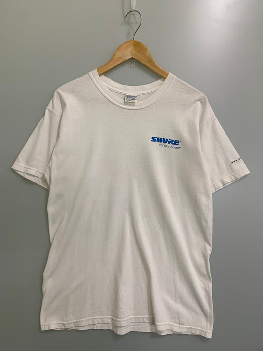 【中古品】【メンズ】 SHURE シュア ADVERTISING TEE Tシャツ トップス 146-250619-ks-06-min サイズ：M カラー：ホワイト 万代Net店