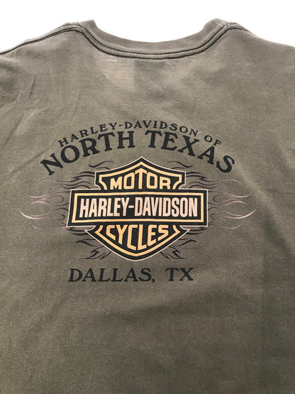 【中古品】【メンズ】 HARLEY DAVIDSON ハーレー ダビッドソン 00's NORTH TEXAS TEE ノース テキサス Tシャツ トップス 146-260510-rt-14-tag サイズ：L カラー：カーキ 万代Net店