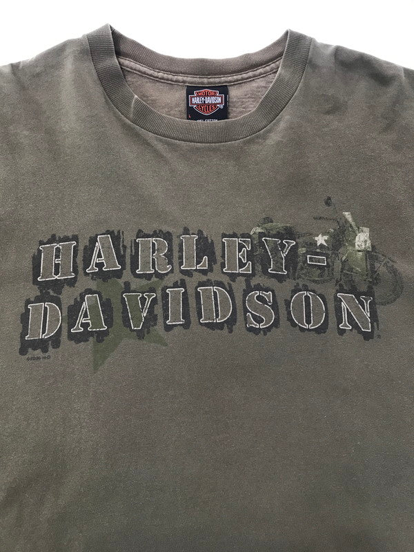 【中古品】【メンズ】 HARLEY DAVIDSON ハーレー ダビッドソン 00's NORTH TEXAS TEE ノース テキサス Tシャツ トップス 146-260510-rt-14-tag サイズ：L カラー：カーキ 万代Net店