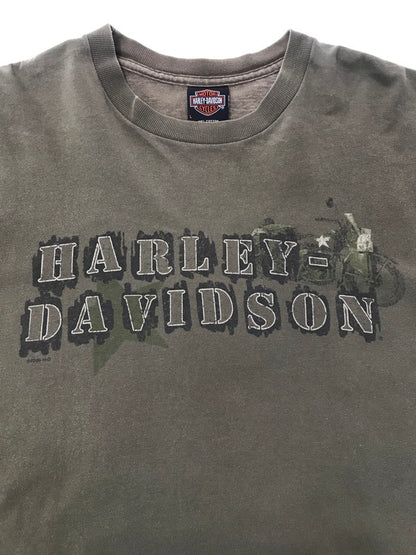 【中古品】【メンズ】 HARLEY DAVIDSON ハーレー ダビッドソン 00's NORTH TEXAS TEE ノース テキサス Tシャツ トップス 146-260510-rt-14-tag サイズ：L カラー：カーキ 万代Net店