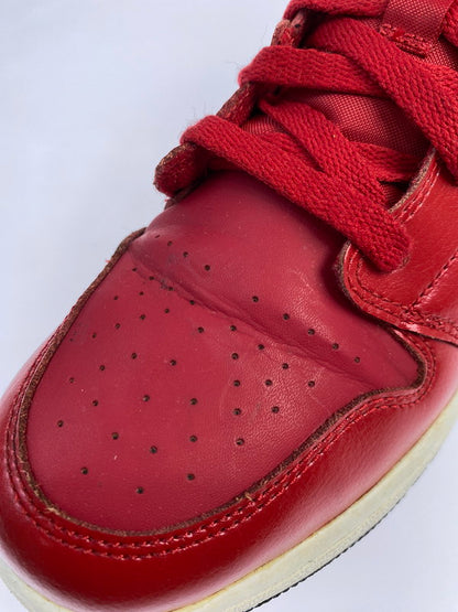 【中古品】【メンズ】 NIKE ナイキ AIR JORDAN 1 MID GYM RED BLACK PATENT 554725-602 エアジョーダン1 ミッド ジム レッド ブラック パテント スニーカー 靴 160-250519-em-15-min サイズ：25cm カラー：ジムレッド/ブラック-ホワイト 万代Net店