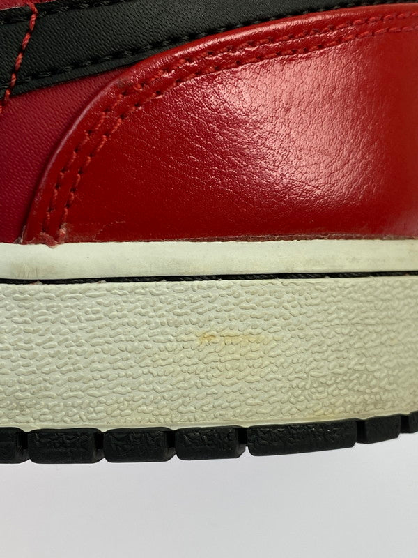 【中古品】【メンズ】 NIKE ナイキ AIR JORDAN 1 MID GYM RED BLACK PATENT 554725-602 エアジョーダン1 ミッド ジム レッド ブラック パテント スニーカー 靴 160-250519-em-15-min サイズ：25cm カラー：ジムレッド/ブラック-ホワイト 万代Net店