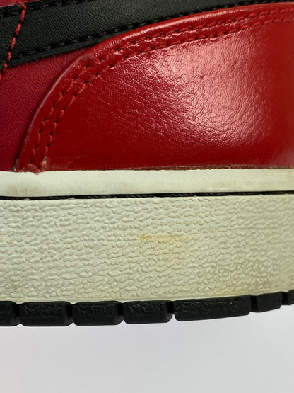 【中古品】【メンズ】 NIKE ナイキ AIR JORDAN 1 MID GYM RED BLACK PATENT 554725-602 エアジョーダン1 ミッド ジム レッド ブラック パテント スニーカー 靴 160-250519-em-15-min サイズ：25cm カラー：ジムレッド/ブラック-ホワイト 万代Net店