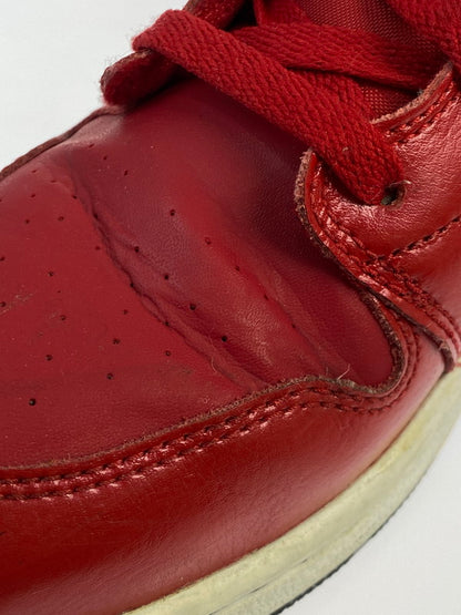 【中古品】【メンズ】 NIKE ナイキ AIR JORDAN 1 MID GYM RED BLACK PATENT 554725-602 エアジョーダン1 ミッド ジム レッド ブラック パテント スニーカー 靴 160-250519-em-15-min サイズ：25cm カラー：ジムレッド/ブラック-ホワイト 万代Net店