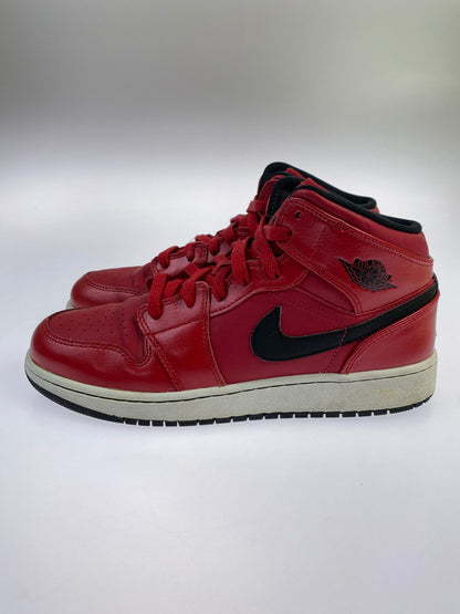 【中古品】【メンズ】 NIKE ナイキ AIR JORDAN 1 MID GYM RED BLACK PATENT 554725-602 エアジョーダン1 ミッド ジム レッド ブラック パテント スニーカー 靴 160-250519-em-15-min サイズ：25cm カラー：ジムレッド/ブラック-ホワイト 万代Net店
