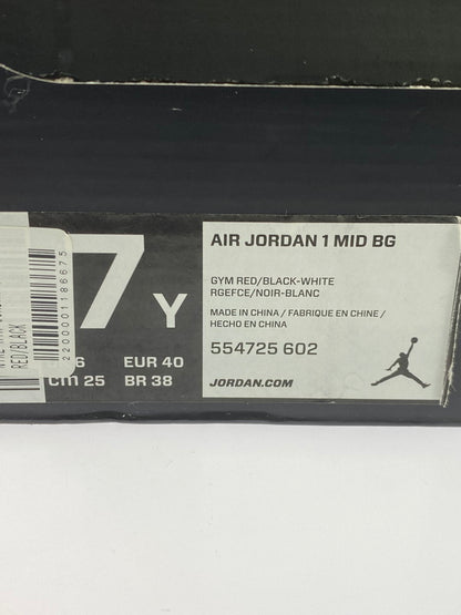 【中古品】【メンズ】 NIKE ナイキ AIR JORDAN 1 MID GYM RED BLACK PATENT 554725-602 エアジョーダン1 ミッド ジム レッド ブラック パテント スニーカー 靴 160-250519-em-15-min サイズ：25cm カラー：ジムレッド/ブラック-ホワイト 万代Net店