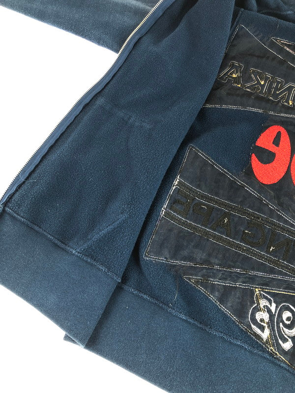 【中古品】【メンズ】 A BATHING APE アベイシングエイプ FULL ZIP WAPPEN HOODIE 001ZPA801001X フルジップ ワッペン フーディー パーカー トップス 142-251028-rt-19-tag サイズ：L カラー：ネイビー 万代Net店