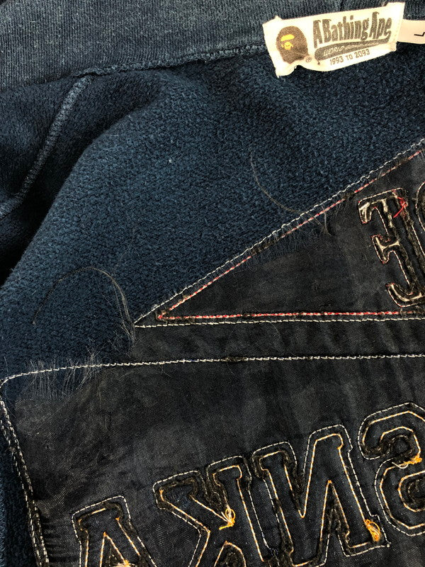 【中古品】【メンズ】 A BATHING APE アベイシングエイプ FULL ZIP WAPPEN HOODIE 001ZPA801001X フルジップ ワッペン フーディー パーカー トップス 142-251028-rt-19-tag サイズ：L カラー：ネイビー 万代Net店