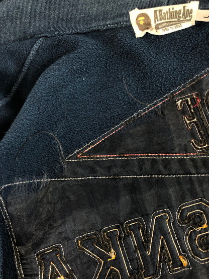 【中古品】【メンズ】 A BATHING APE アベイシングエイプ FULL ZIP WAPPEN HOODIE 001ZPA801001X フルジップ ワッペン フーディー パーカー トップス 142-251028-rt-19-tag サイズ：L カラー：ネイビー 万代Net店