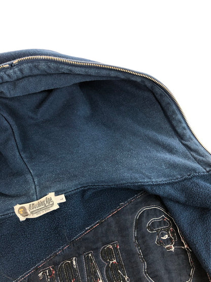 【中古品】【メンズ】 A BATHING APE アベイシングエイプ FULL ZIP WAPPEN HOODIE 001ZPA801001X フルジップ ワッペン フーディー パーカー トップス 142-251028-rt-19-tag サイズ：L カラー：ネイビー 万代Net店