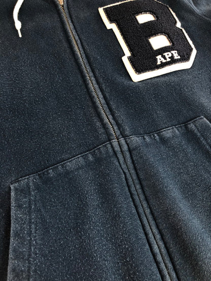 【中古品】【メンズ】 A BATHING APE アベイシングエイプ FULL ZIP WAPPEN HOODIE 001ZPA801001X フルジップ ワッペン フーディー パーカー トップス 142-251028-rt-19-tag サイズ：L カラー：ネイビー 万代Net店