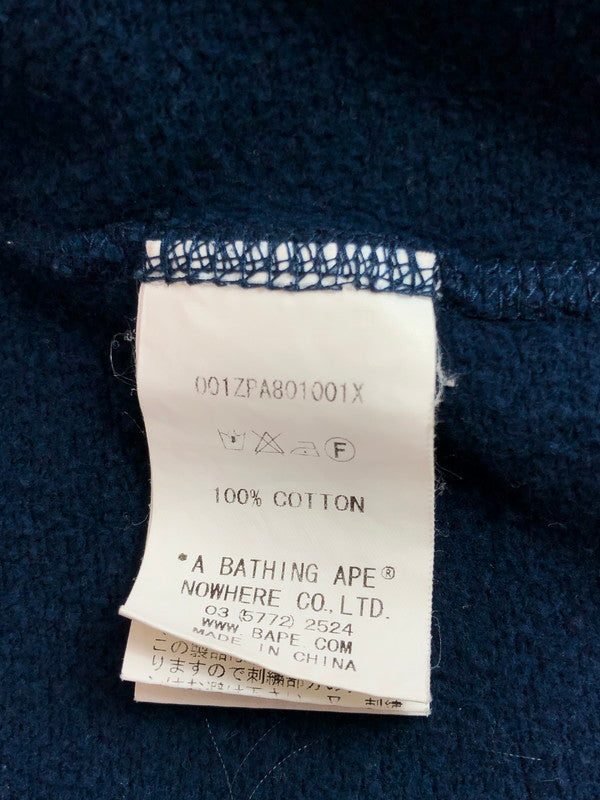 【中古品】【メンズ】 A BATHING APE アベイシングエイプ FULL ZIP WAPPEN HOODIE 001ZPA801001X フルジップ ワッペン フーディー パーカー トップス 142-251028-rt-19-tag サイズ：L カラー：ネイビー 万代Net店