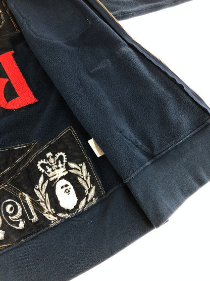 【中古品】【メンズ】 A BATHING APE アベイシングエイプ FULL ZIP WAPPEN HOODIE 001ZPA801001X フルジップ ワッペン フーディー パーカー トップス 142-251028-rt-19-tag サイズ：L カラー：ネイビー 万代Net店