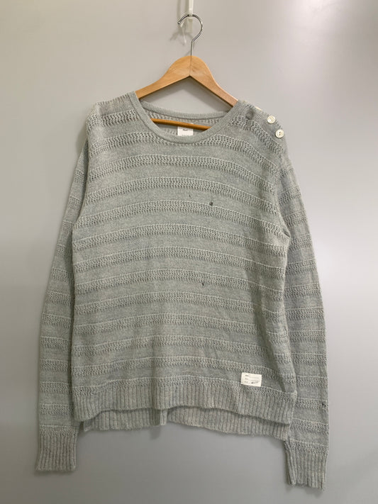 【中古品】【メンズ】 NAME ネーム アルパカ混ニット メンズ 長袖 セーター トップス 140-260731-em-50-min サイズ：2 カラー：ライトグレー 万代Net店