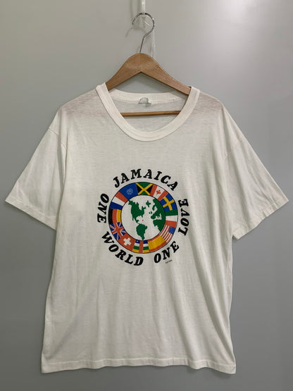 【現状渡し品】【メンズ】 VINTAGE 80S”ONE WORLD ONE LOVE JAMAICA” TEE ショートスリーブ 146-250525-AS-16-min カラー：ホワイト 万代Net店